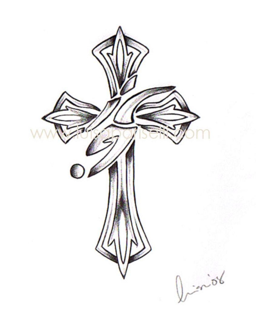 845x1029 Tribal Celtic Cross Tattoo Designs Tattoos Ideas From Miami Ink - Tribal Cross Sketch