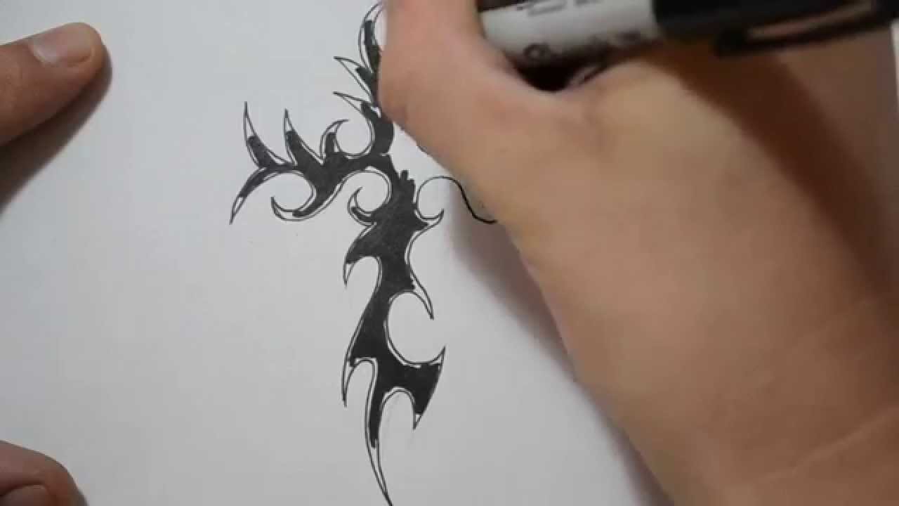 1280x720 Tribal Cross Tattoos - Tribal Cross Sketch