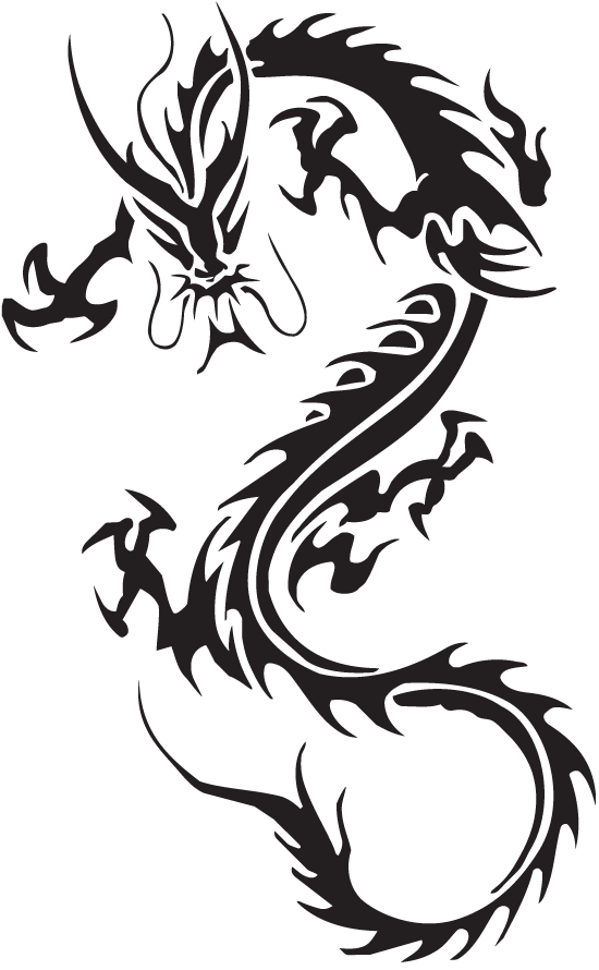 550x890 Tribal Dragon Tattoo Six Isolated Stock Photo By - Tribal Dragon Sketch