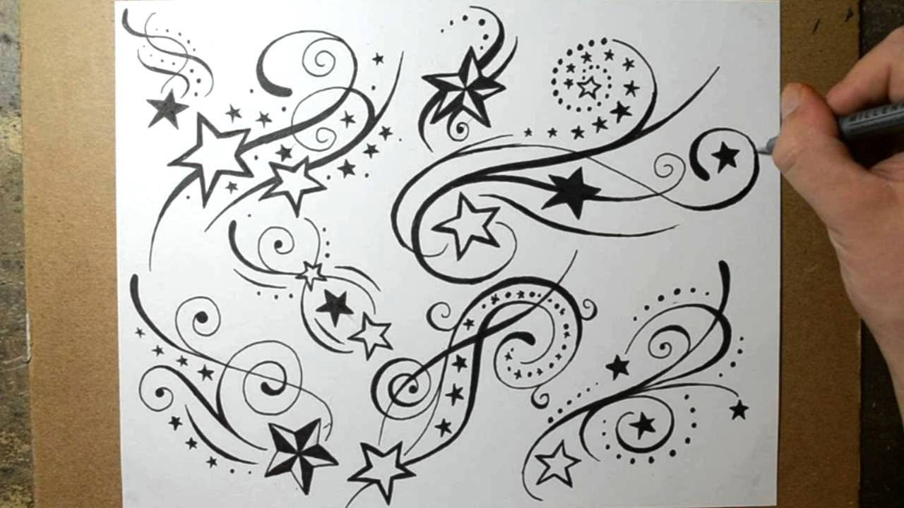1280x720 Drawn Shooting Star Tribal - Tribal Sketches