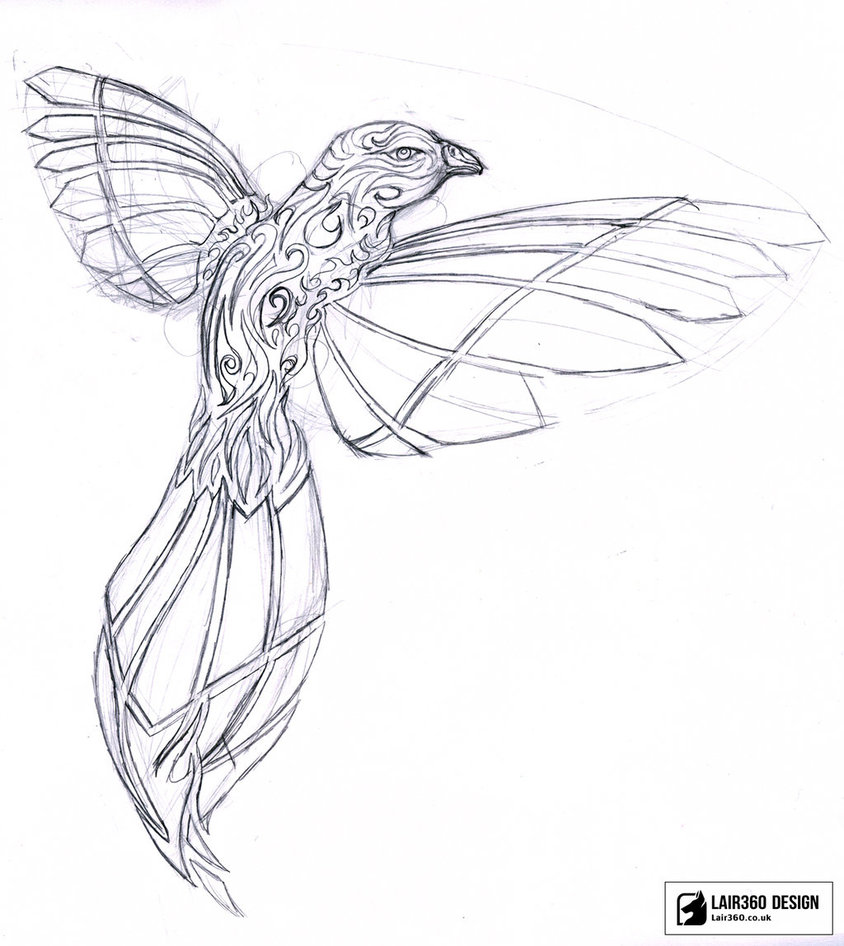 844x946 Phoenix, Tribal Sketches (Rough Concept 2011) By Lair360 - Tribal Sketches