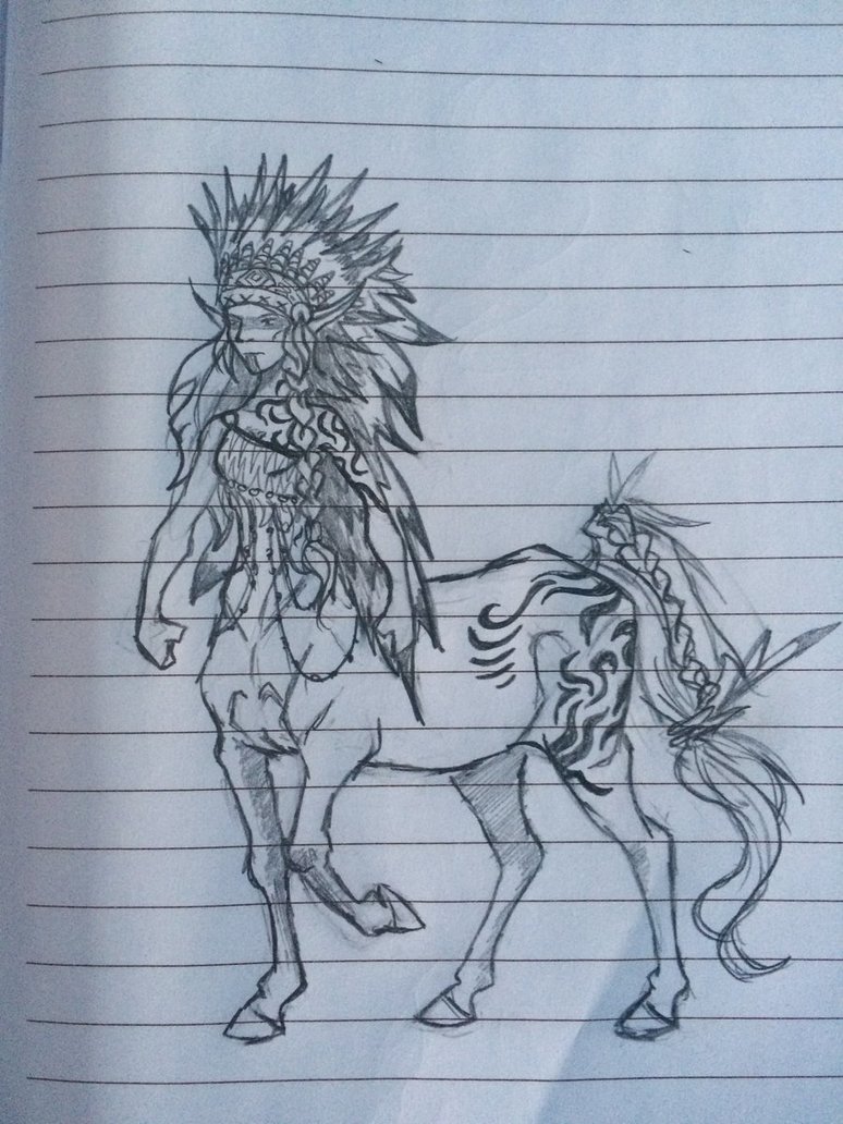 774x1032 Three Weekly Sketches Tribal Centaur By Shadowhawkranger On - Tribal Sketches