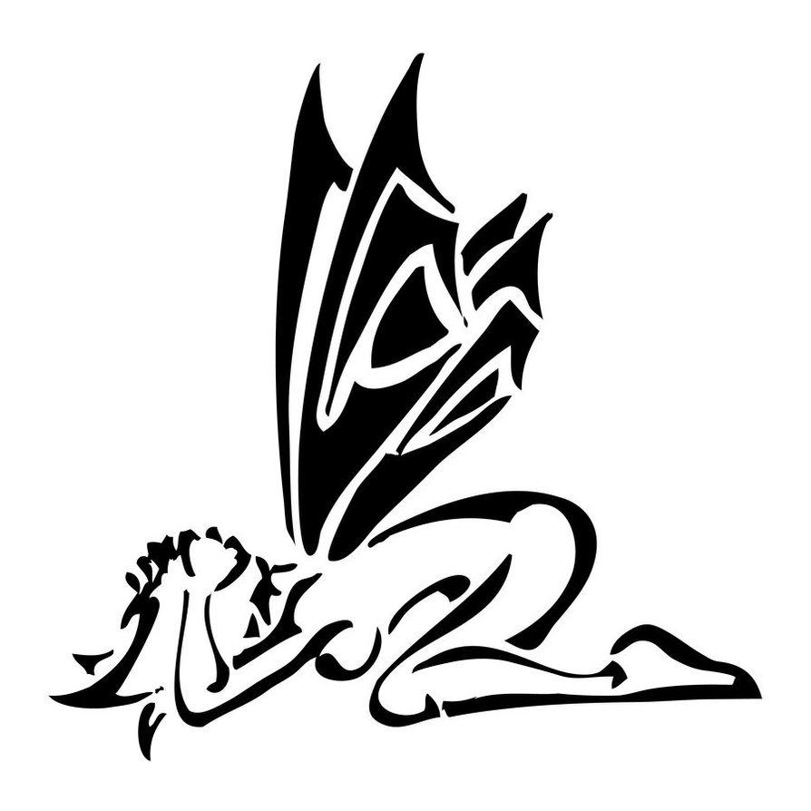 894x894 Amazing Fairy Tribal Tattoo Sketch - Tribal Tattoo Sketch