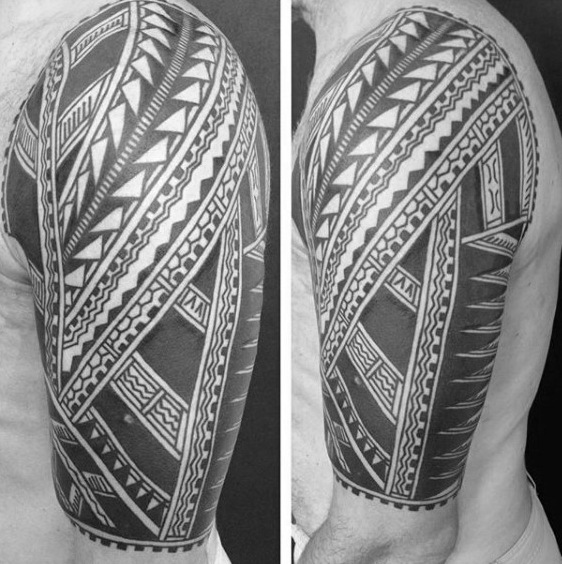 562x564 75 Half Sleeve Tribal Tattoos For Men - Tribal Tattoo Sketch