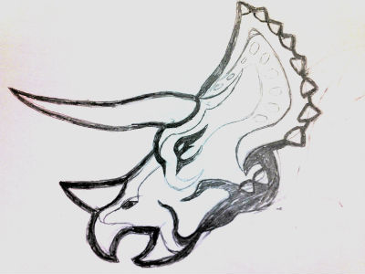 400x300 Triceratops Sketch By Ross Hettinger - Triceratops Sketch