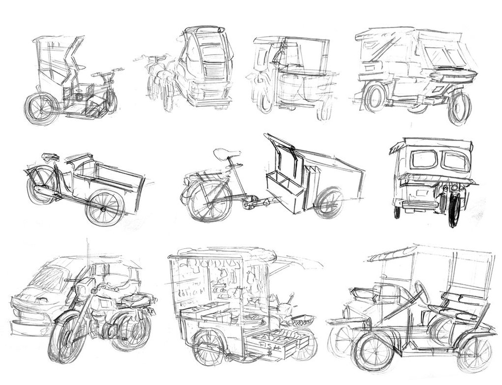 1020x783 Philippine Tricycle Studies By Memorysoul - Tricycle Sketch