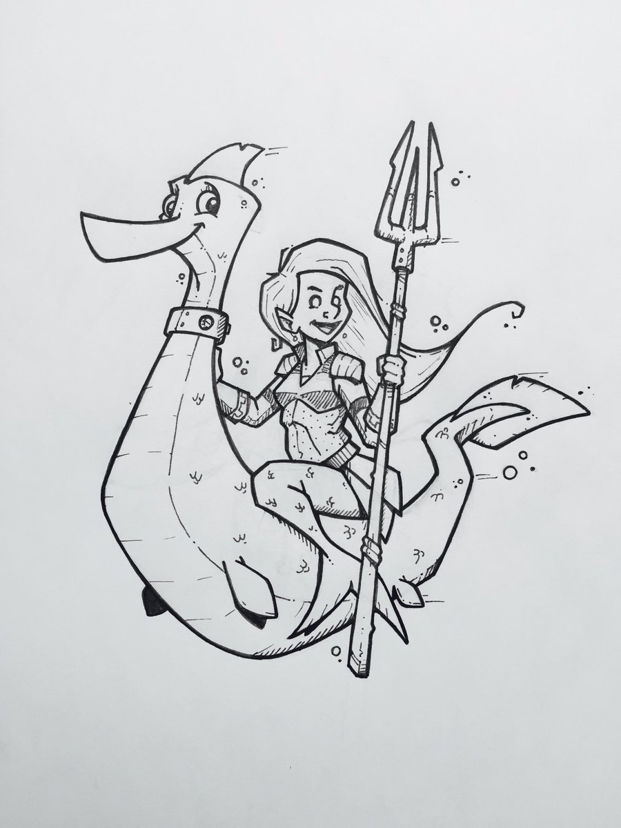 900x1200 Steve Armstrong On Twitter Mermaid - Trident Sketch