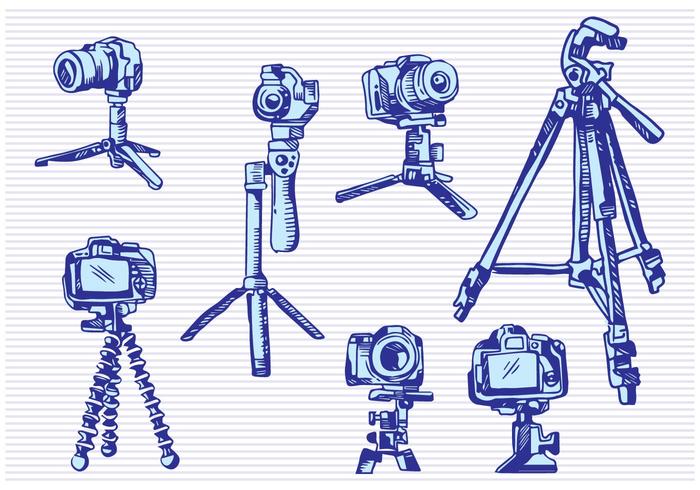 700x490 Camera Tripod Sketch Drawing Style - Tripod Sketch