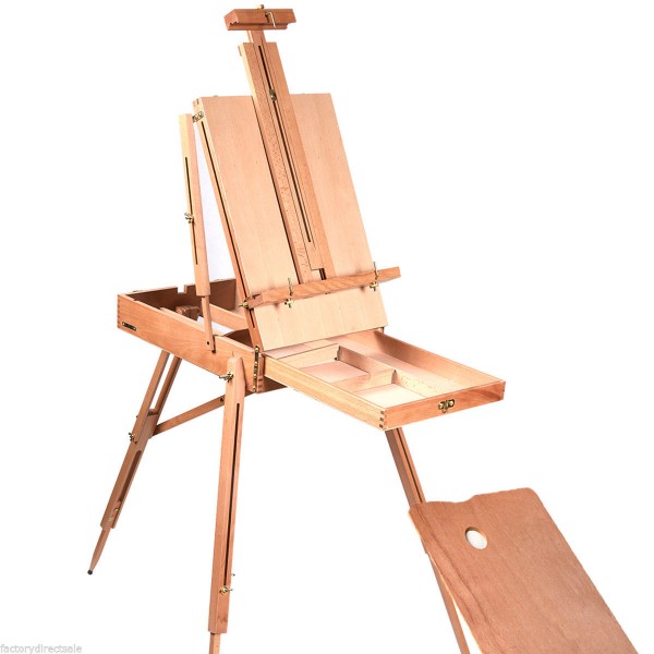 600x600 Tripod Folding French Wooden Easel With Sketch Box - Tripod Sketch