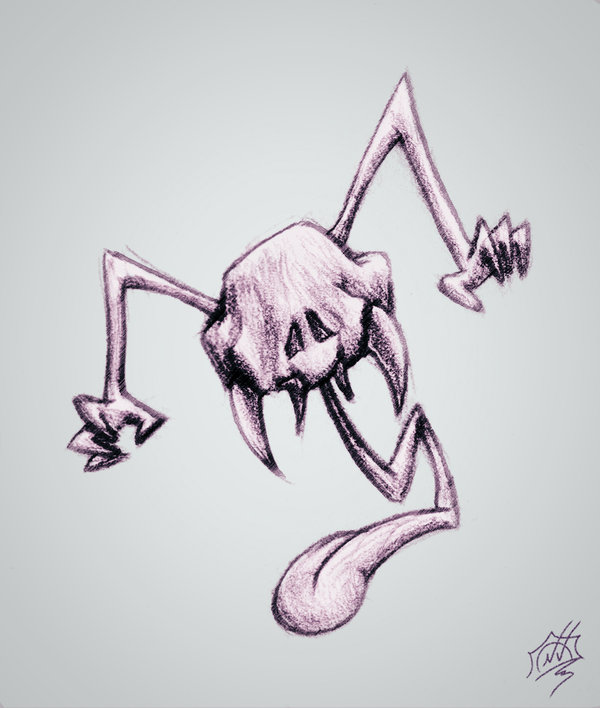 600x708 Trippy Skull Sketch By Snoeffel - Trippy Sketches