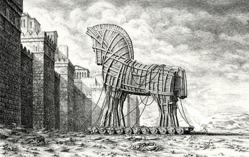 Trojan Horse Sketch At PaintingValley.com | Explore Collection Of ...