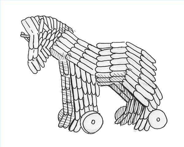 600x481 How To Make A Trojan Horse Out Of Popsicle Sticks Ehow - Trojan Horse Sketch