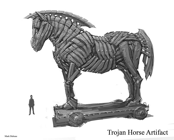 595x480 Mark Dubeau Graphic Arts - Trojan Horse Sketch