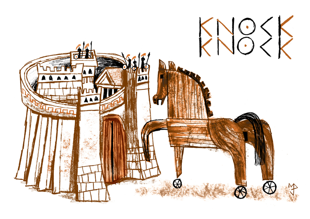 1000x705 Trojan Horse - Trojan Horse Sketch