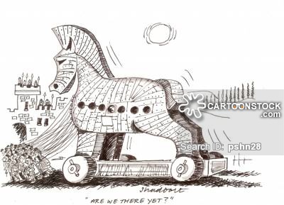 400x289 Trojan Horse Cartoons And Comics - Trojan Horse Sketch