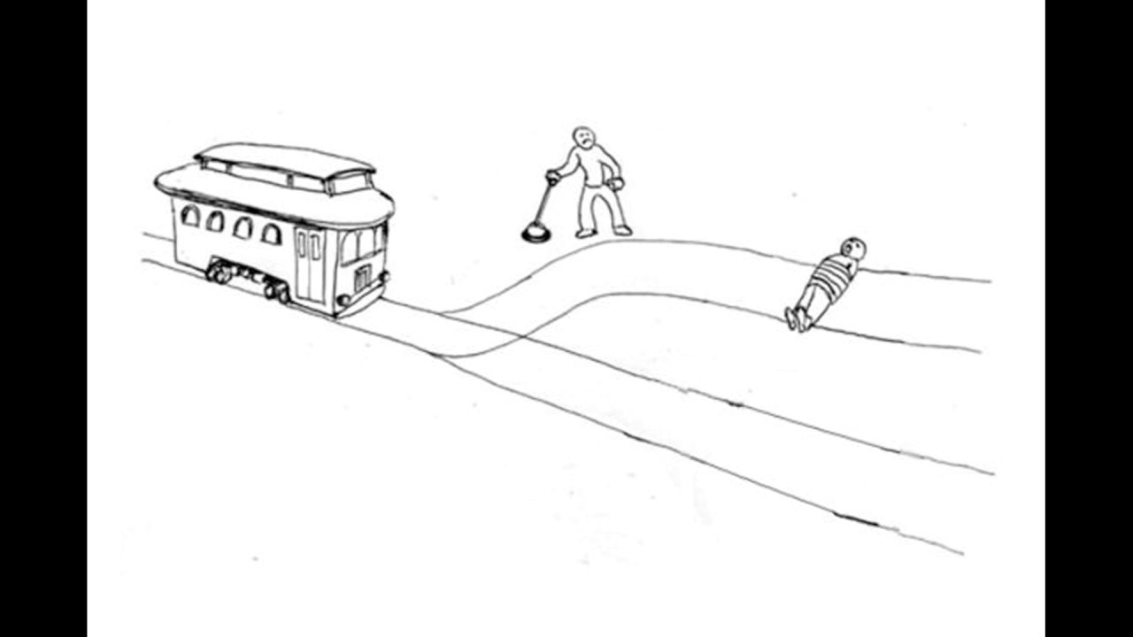 1280x720 Solution To The Trolley Problem - Trolley Sketch