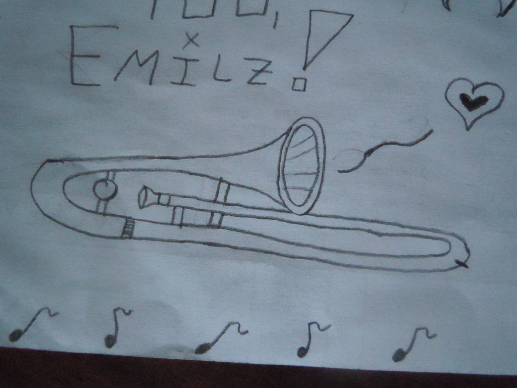 1024x768 Trombone Sketch By Emilz The Half Demon - Trombone Sketch