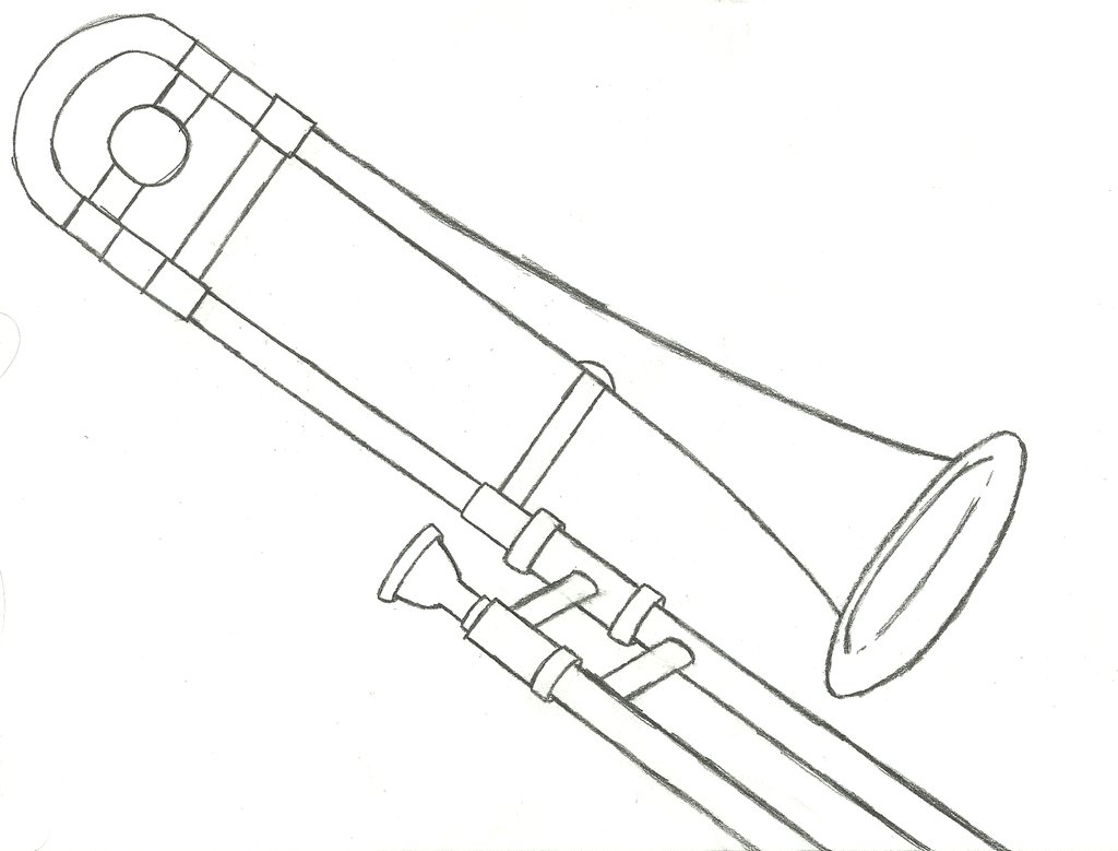 1024x779 Trombone Sketch By Boltrobankai - Trombone Sketch