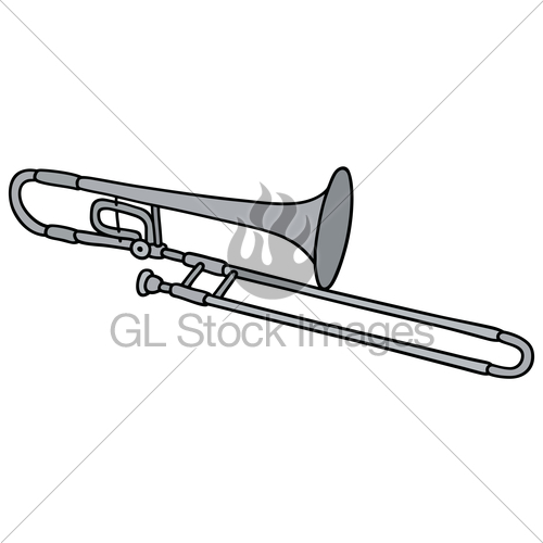 500x500 Classic Silver Trombone Gl Stock Images - Trombone Sketch