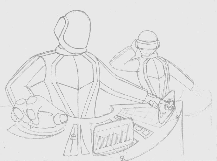 900x667 Daft Punk Tron Sketch By Coaster14 - Tron Sketch