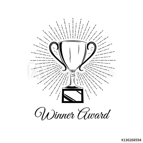 500x500 Sport Trophy Sketch Doodle. Hand Drawn Winners Prize On White - Trophy Sketch