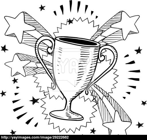 512x486 Trophy Sketch Vector - Trophy Sketch