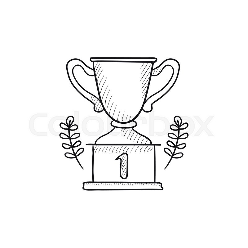 800x800 Trophy Vector Sketch Icon Isolated On Background. Hand Drawn - Trophy Sketch