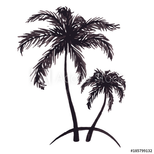 Tropical Beach Sketch at PaintingValley.com | Explore collection of ...