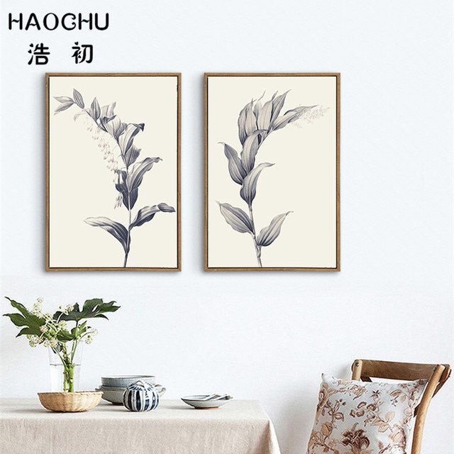 640x640 Online Shop Haochu Sketch Tropical Leaf Canvas Art Poster Realist - Tropical Leaf Sketch