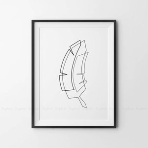 300x300 Palm Leaf Drawing Etsy - Tropical Leaf Sketch