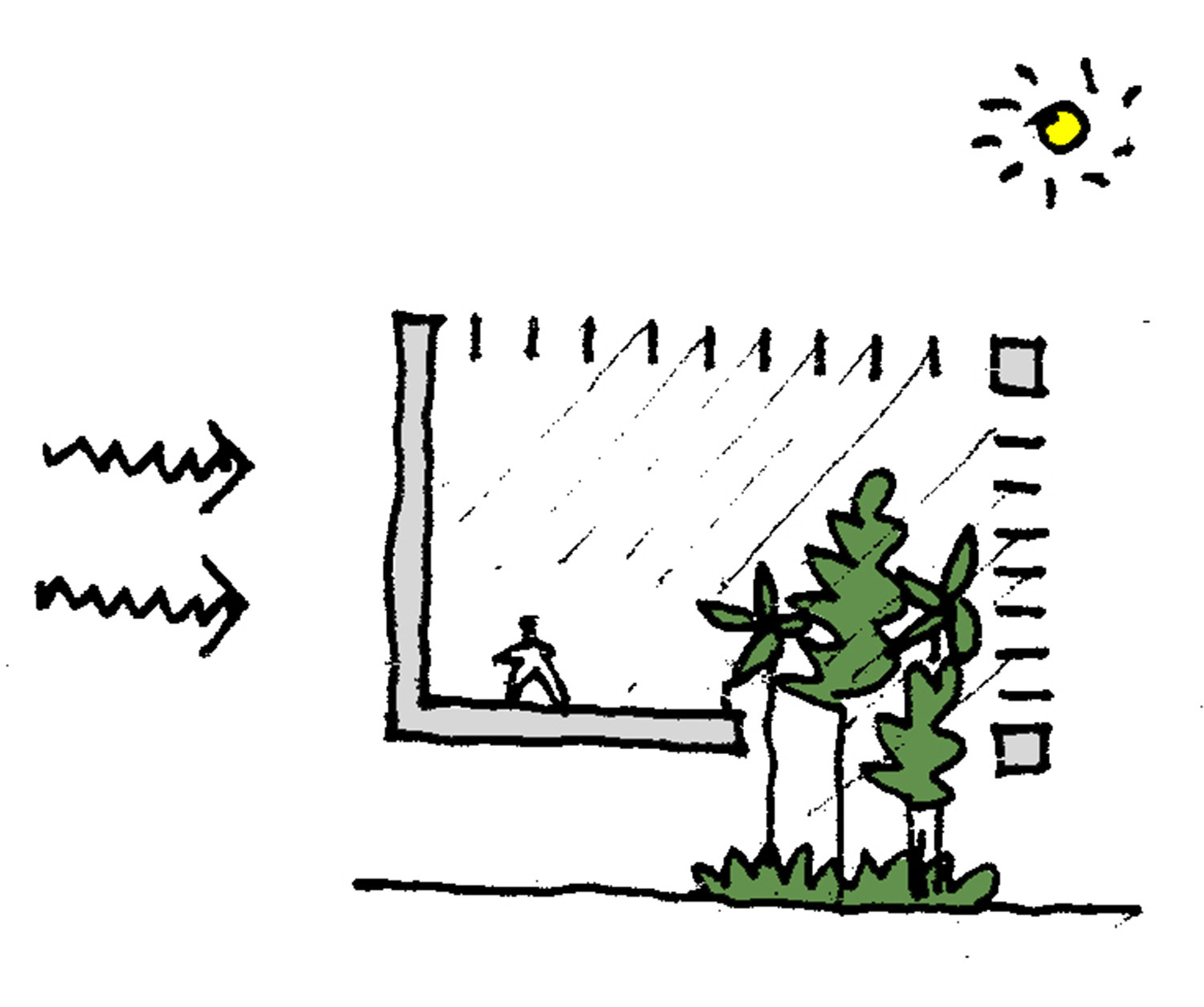 1500x1254 Gallery Of Tropical Box House Whbc Architects - Tropical Sketch