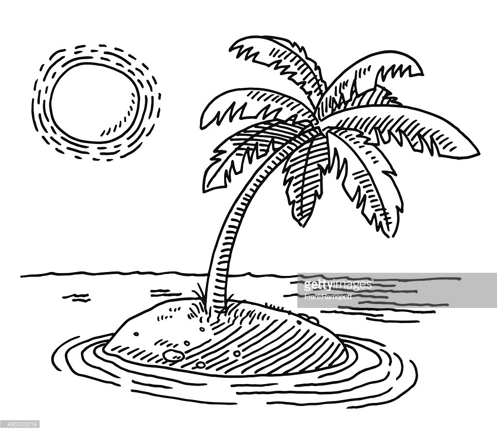1024x897 Sketch Clipart Tropical Island Free Collection Download And - Tropical Sketch