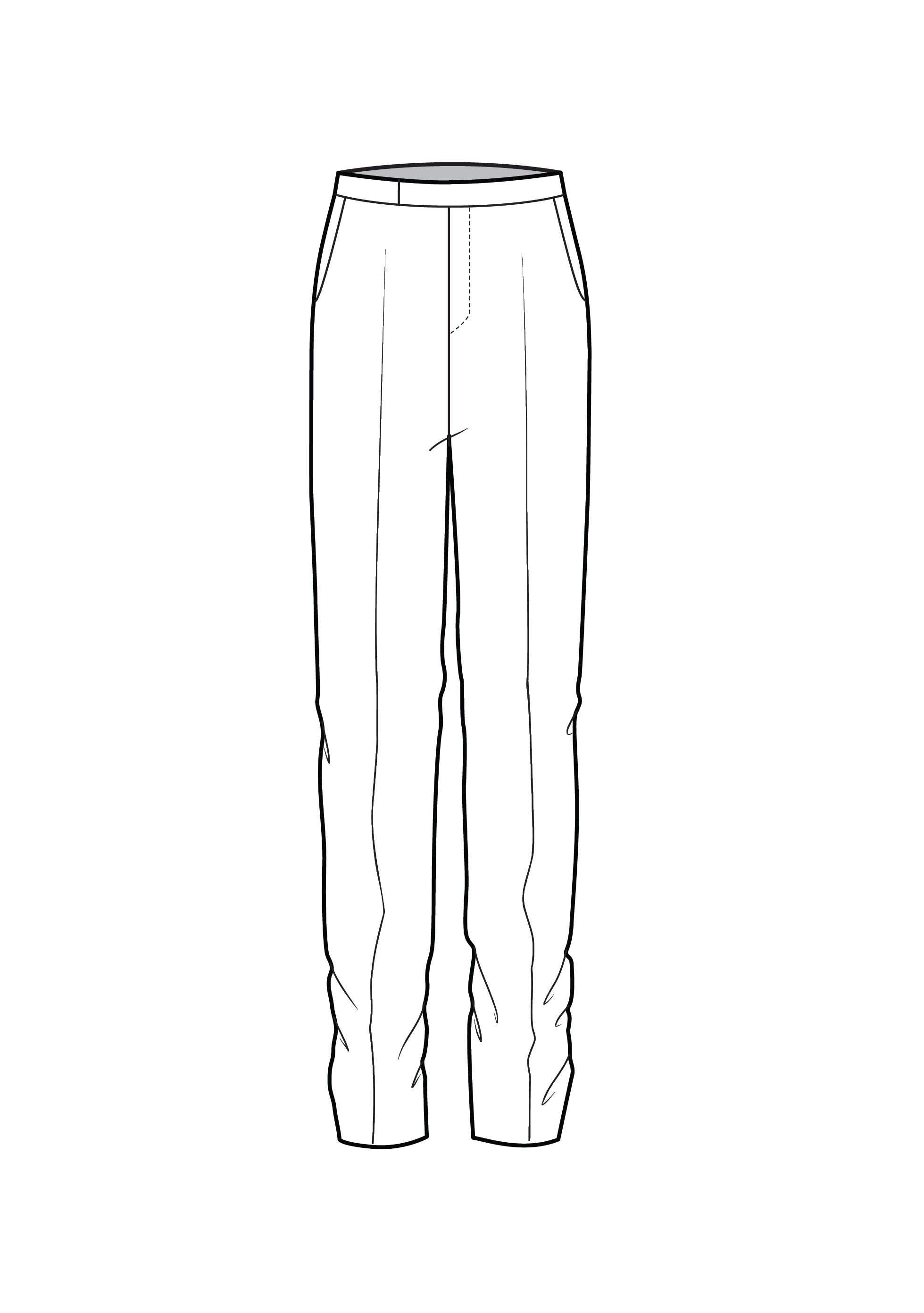 1959x2783 Tailored Trousers Hand Drawn Fashion Flats - Trouser Sketch
