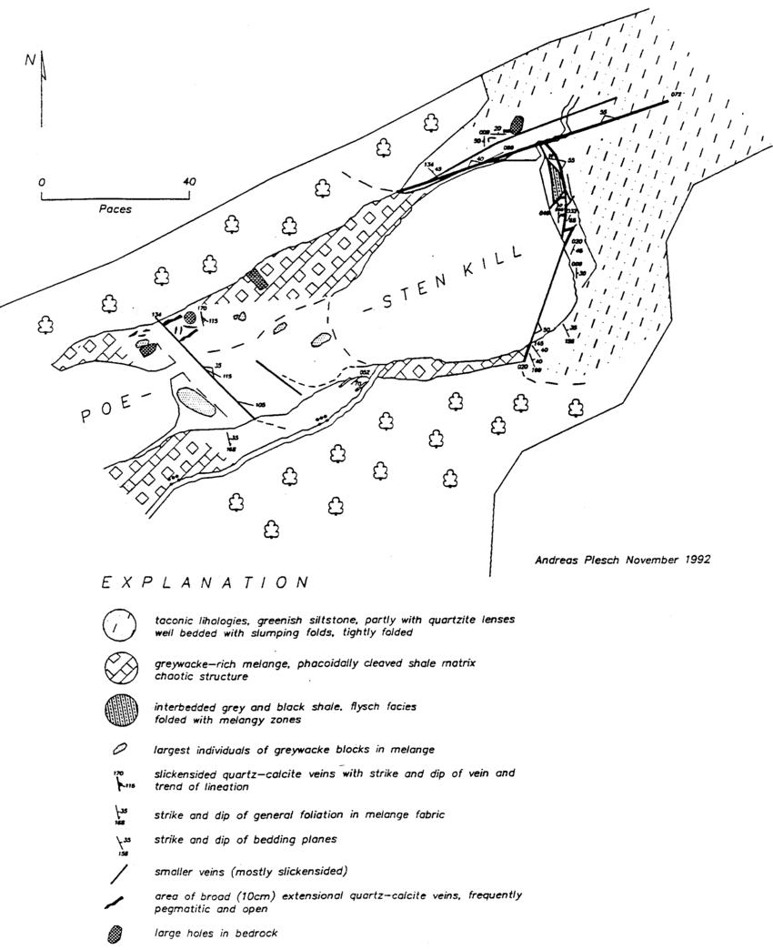 850x1044 Sketch Geological Map Of Poestenkill Falls, City Of Troy (Stop 5 - Troy Sketch