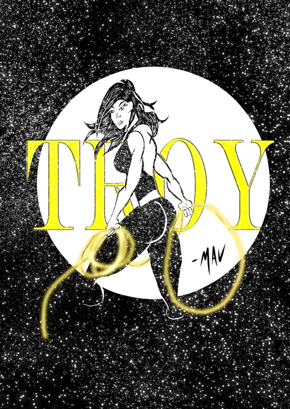 566x800 Sketchbook Convention Sketch Donna Troy Science Ninja Action - Troy Sketch