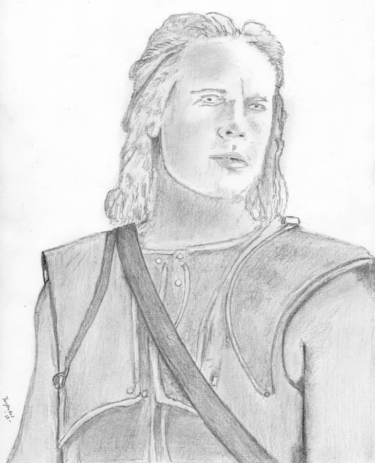 730x900 Troy Brad Pitt Drawing By Dan Twyman - Troy Sketch