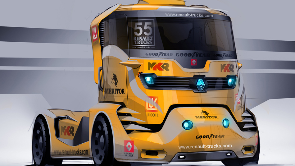 950x534 Renault Race Truck Sketch - Truck Sketch