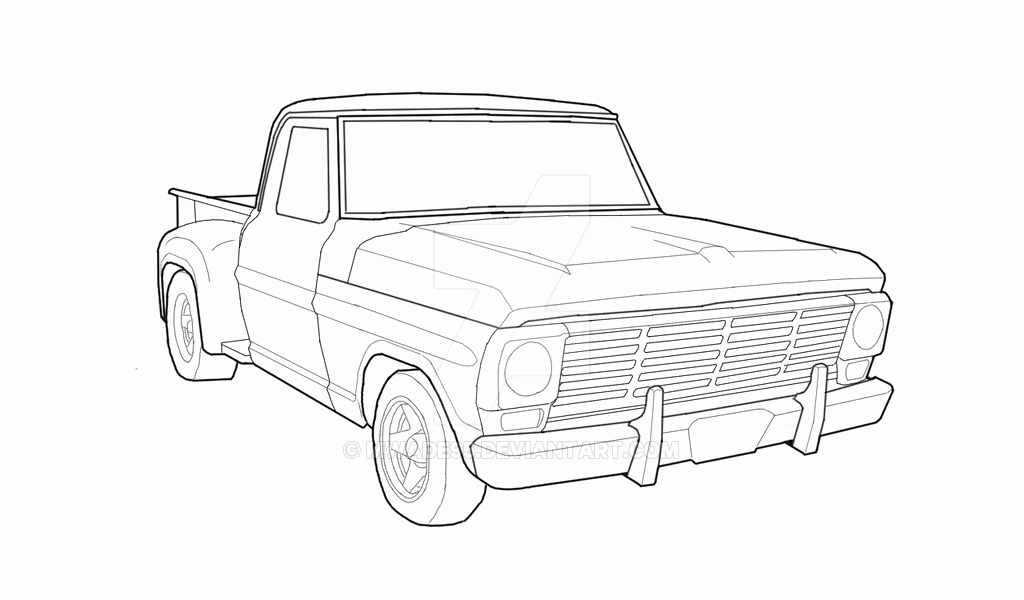 1024x600 Truck Sketch Old Pickup Truck Sketch By Mwade95 - Truck Sketch