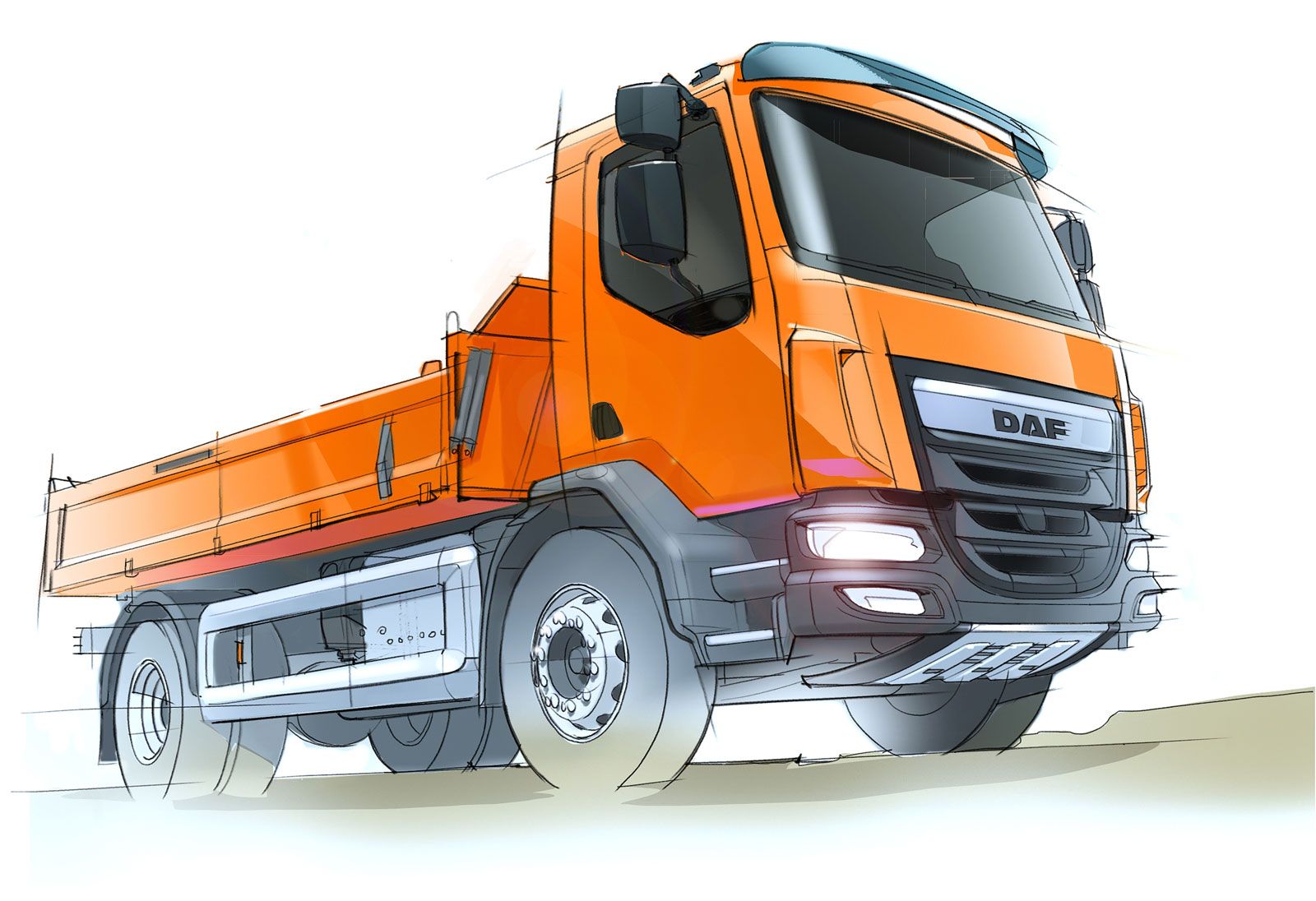 1600x1096 Daf Lf Construction Truck - Truck Sketch