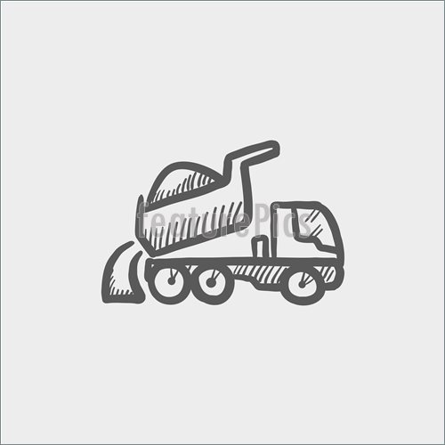 500x500 Dump Truck Sketch Icon Stock Illustration I4684002 - Truck Sketch