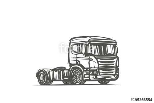 500x334 European Truck Without Trailer Sketch. Vector. Stock Image And - Truck Sketch