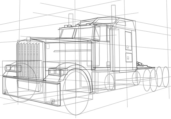 600x418 How To Draw Vehicles Trucks Amp Hgvs - Truck Sketch Drawing