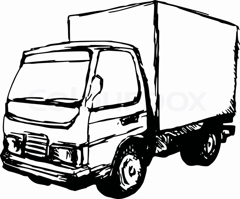 800x664 Truck Sketch Hand Drawn Cartoon Sketch Illustration Of Small Truck - Truck Sketch Drawing