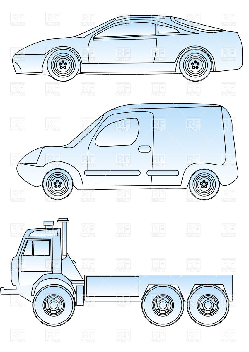 850x1200 Sketch Of Sport Car, Truck And Commercial Car Vector Image - Truck Sketch Images
