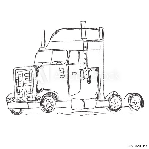 500x500 Truck, Sketch, Hand, Drawings, Vector, Illustration - Truck Sketch Images