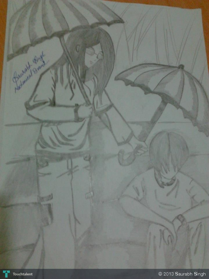 720x960 True Love In Rain... Touchtalent - True Love Sketch