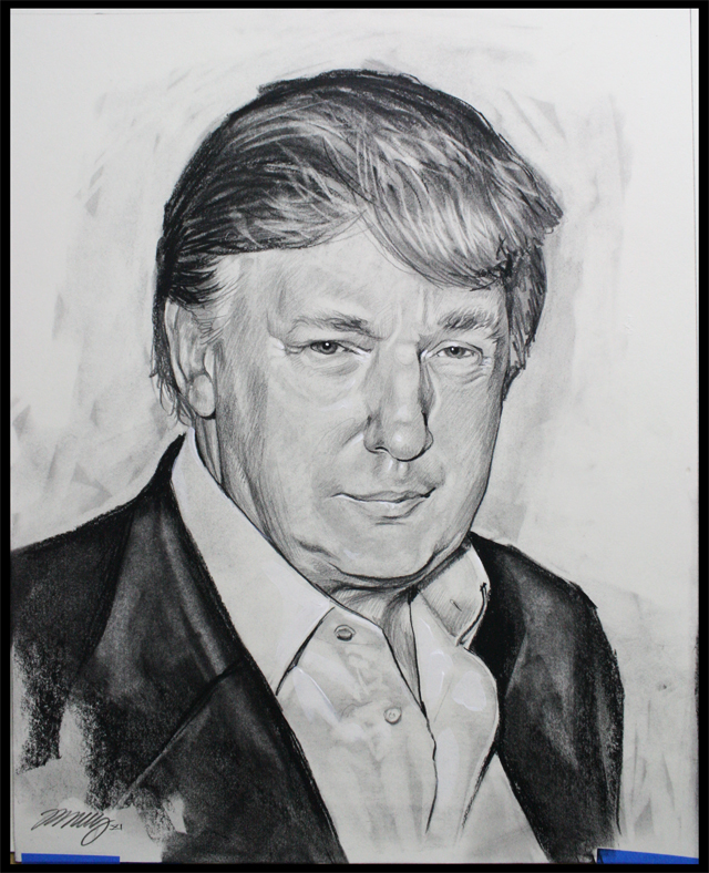 640x788 Works By J.evan Kelley Trump - Trump Sketch