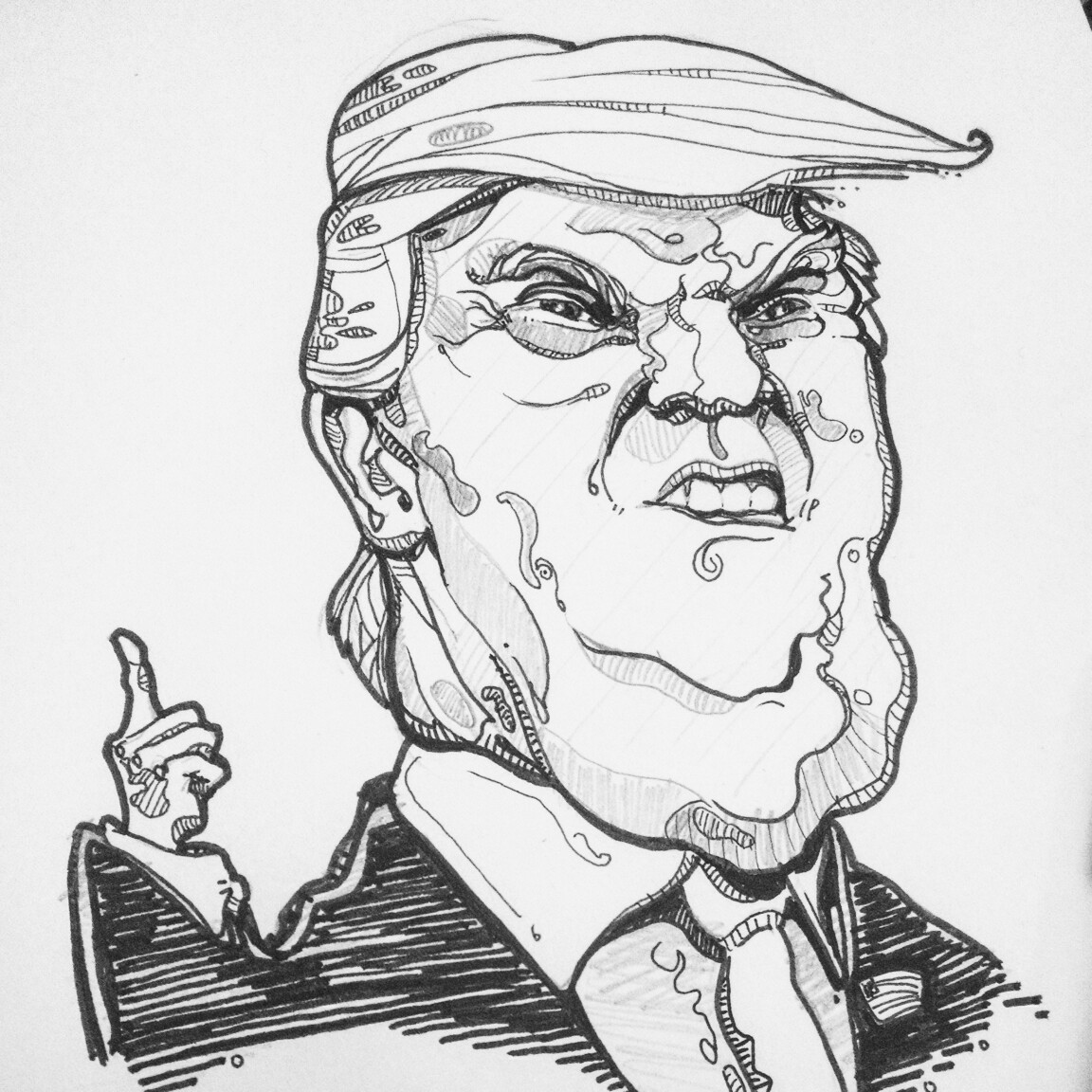 1152x1152 Donald Trump Drawing, Pencil, Sketch, Colorful, Realistic Art - Trump Sketch