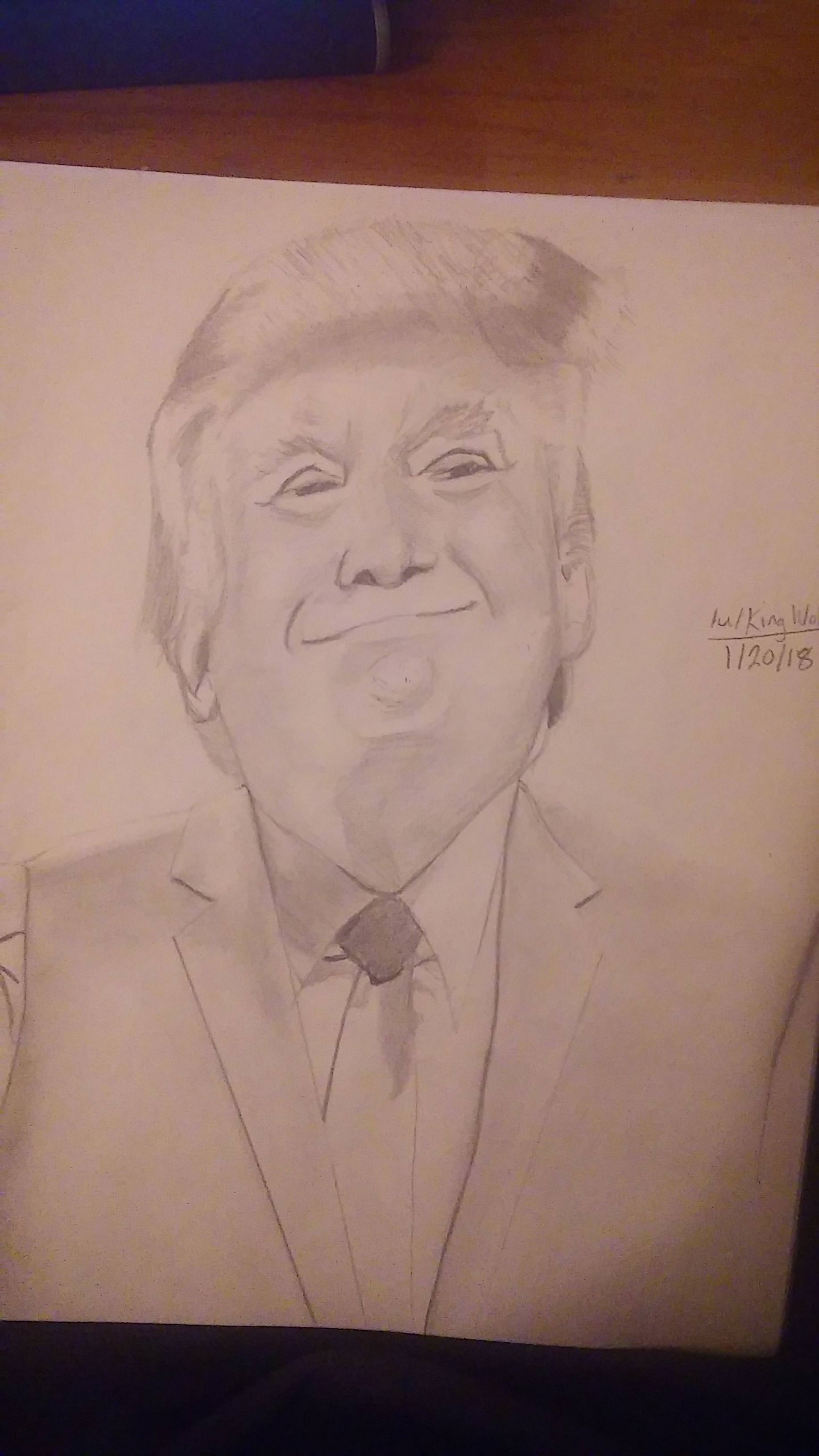 1836x3264 Donald Trump Sketch 12018 - Trump Sketch