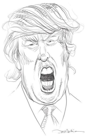 371x577 Donald Trump Blazes A European Path In American Politics - Trump Sketch